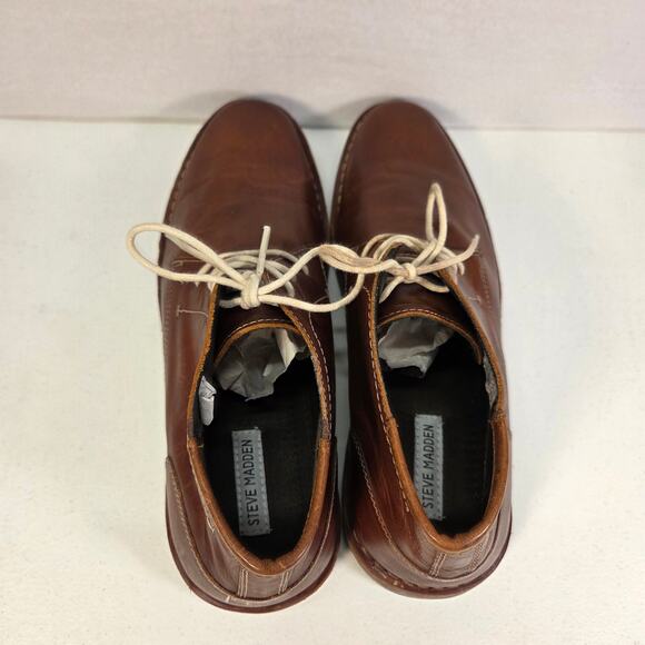Steve Madden P-Ikon 247 Cognac Leather Chukka Boots Mens 11.5 Lace Up Brown NWOT main image 10